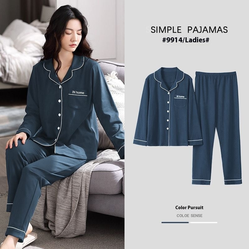 Pure Cotton New Long Sleeve Solid Color Thin Section Can Be Outerwear Homewear Suit