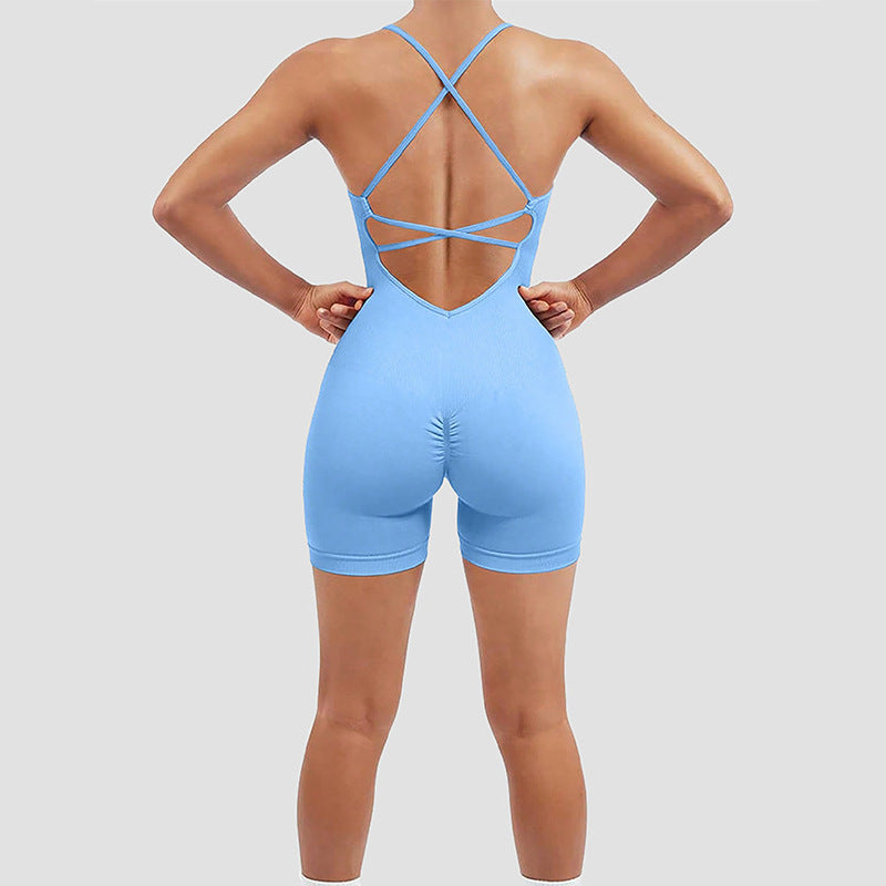 Women's Fashion Seamless Thread Yoga Jumpsuit