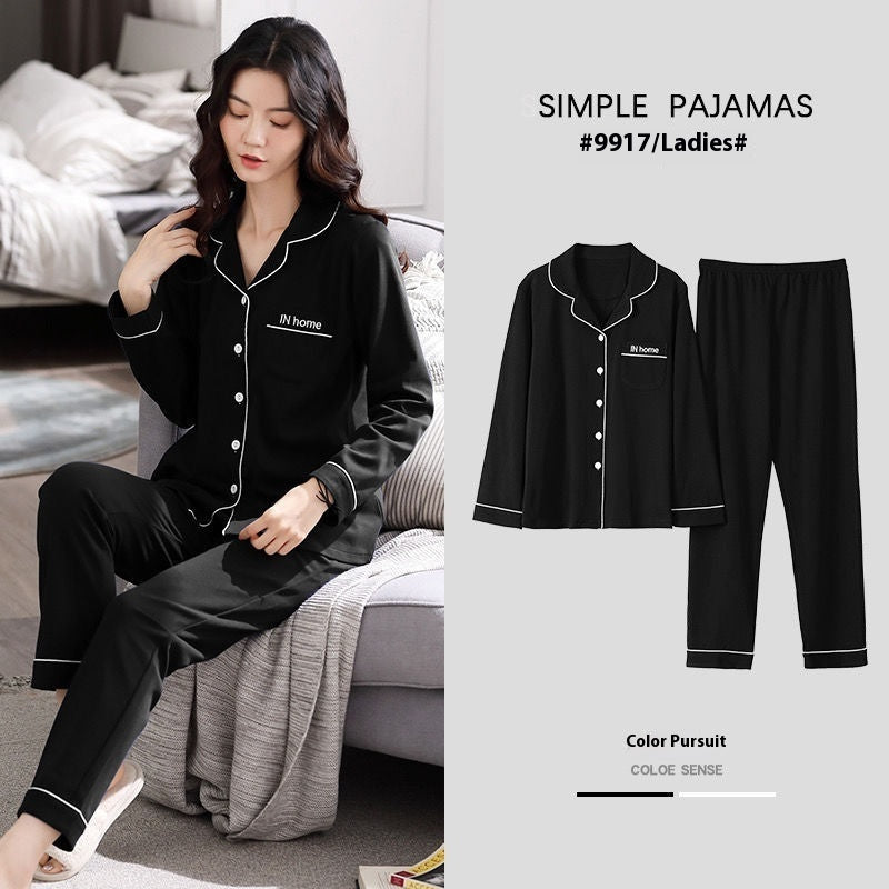 Pure Cotton New Long Sleeve Solid Color Thin Section Can Be Outerwear Homewear Suit