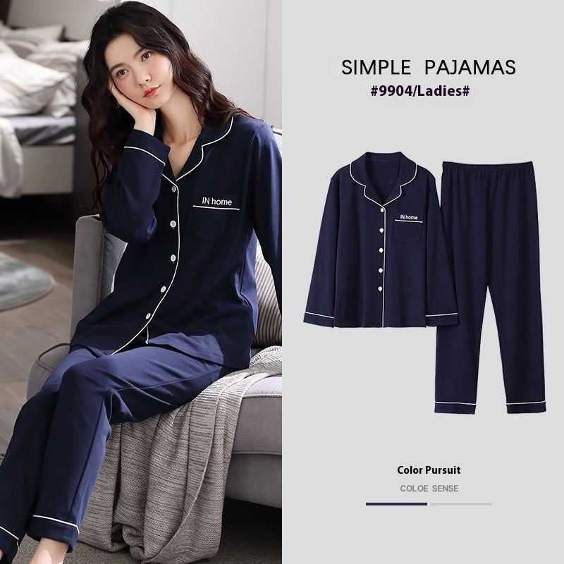 Pure Cotton New Long Sleeve Solid Color Thin Section Can Be Outerwear Homewear Suit