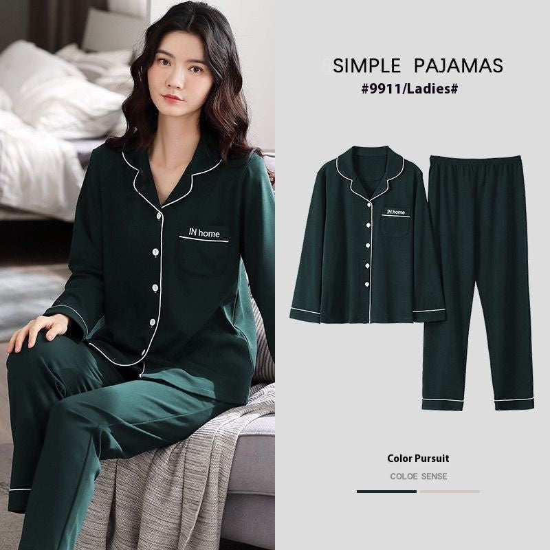Pure Cotton New Long Sleeve Solid Color Thin Section Can Be Outerwear Homewear Suit