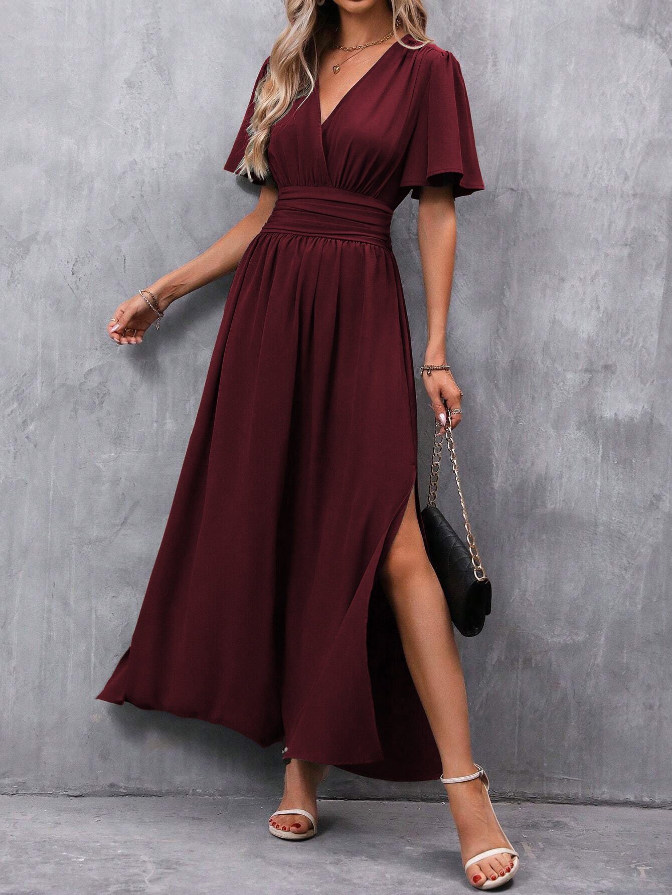 Fashionable Elegant Split Dress Women's Clothing
