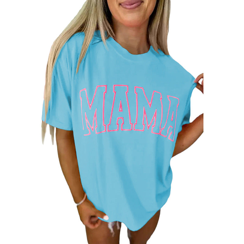 Round Neck Short Sleeve Pullover European And American Fashion Trend Letter Printed T-shirt