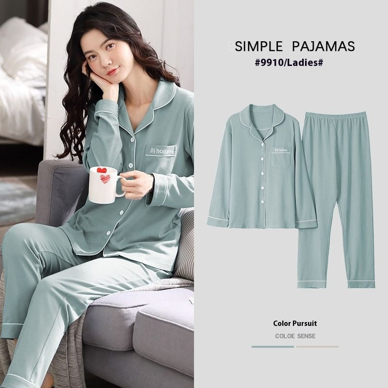 Pure Cotton New Long Sleeve Solid Color Thin Section Can Be Outerwear Homewear Suit